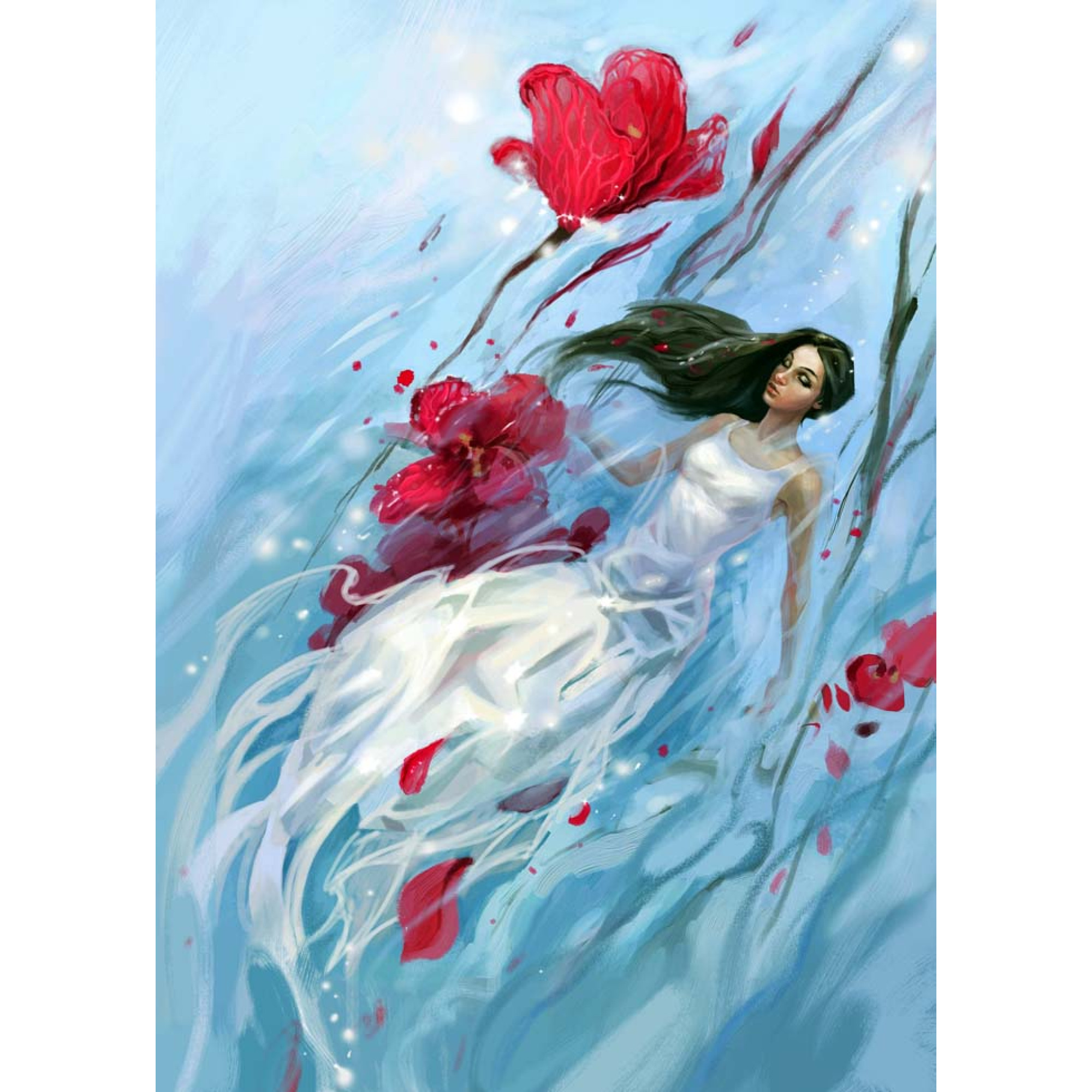 Dijital Çizimler Kadınlar - Kanvas Tablo