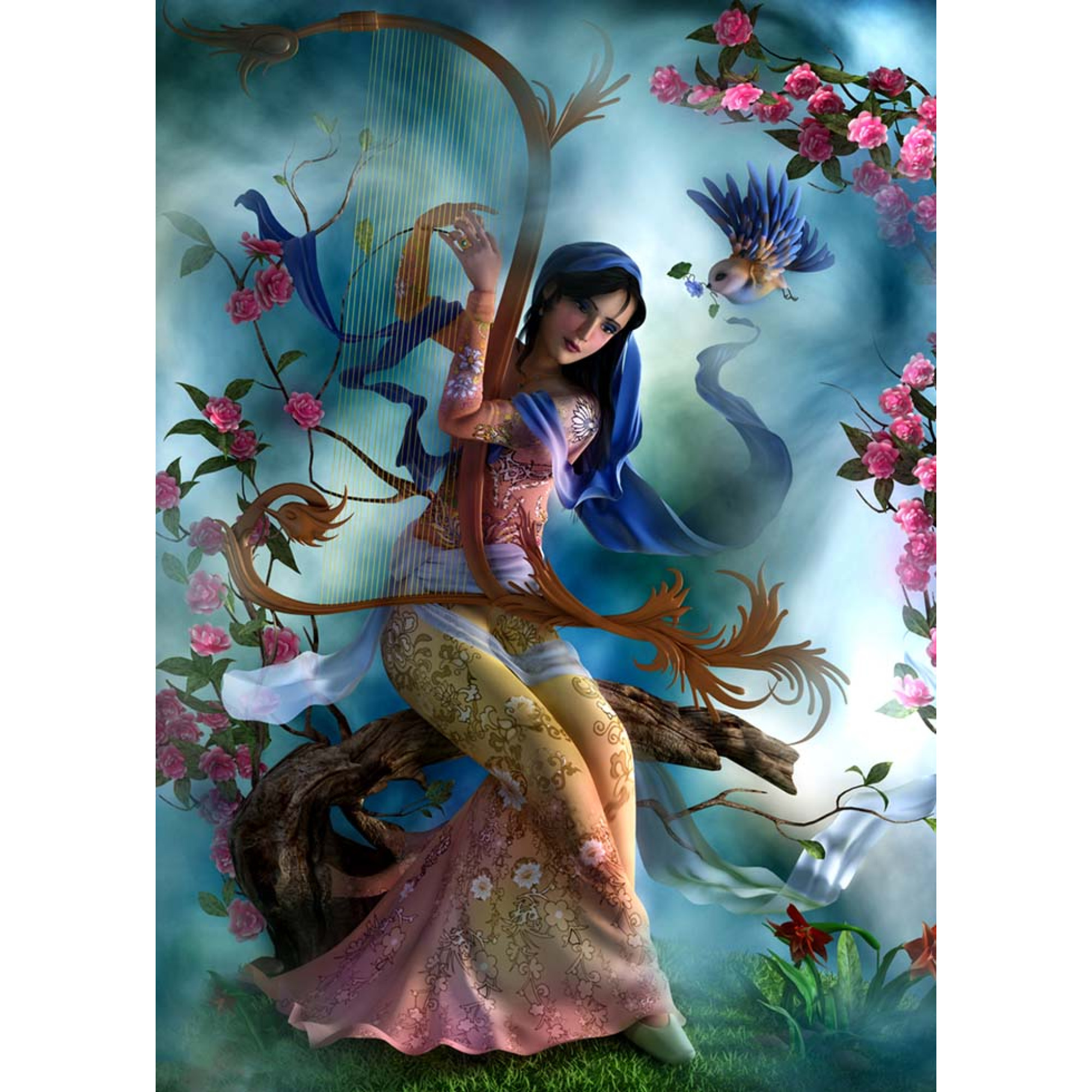 Dijital Çizimler Kadınlar - Kanvas Tablo