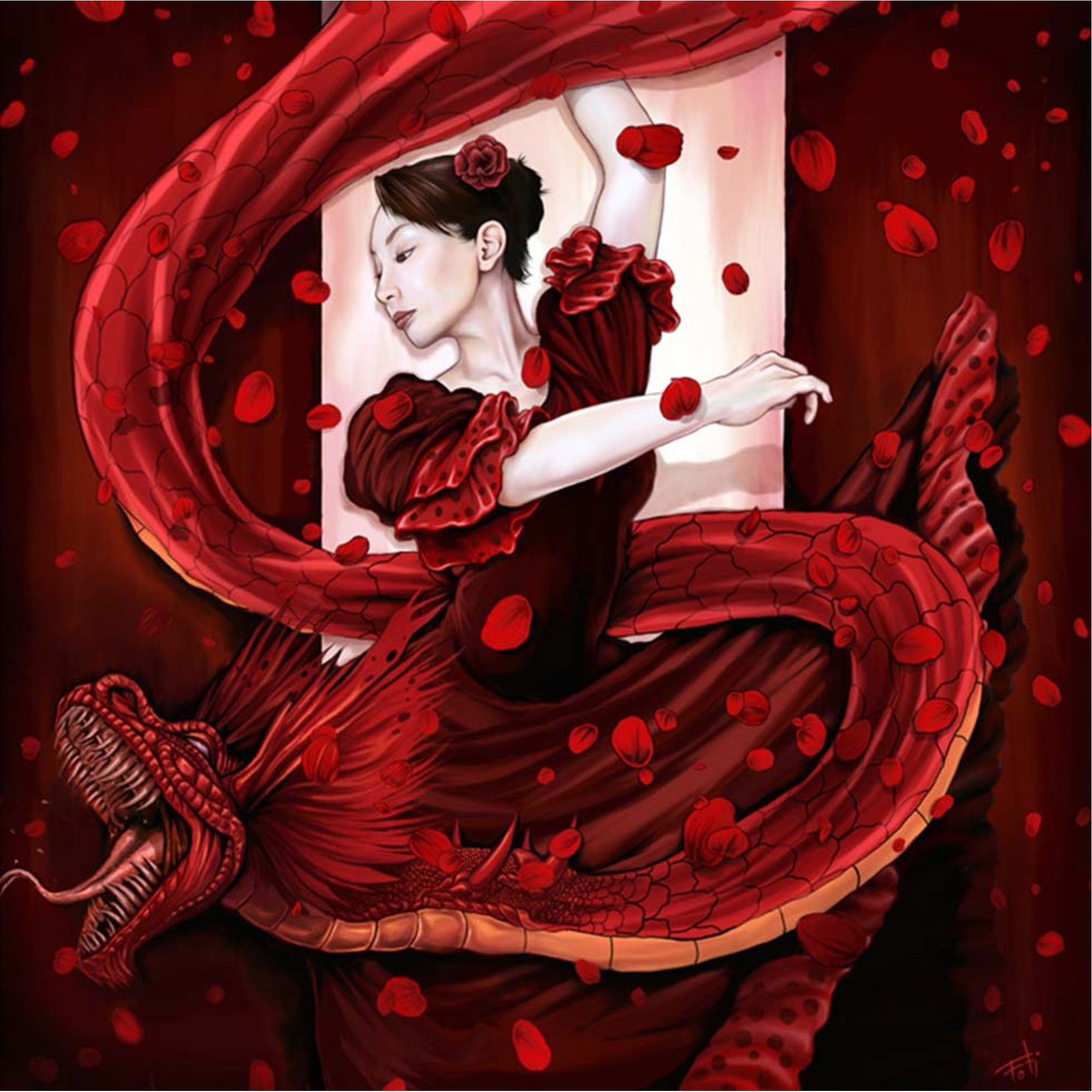 Dijital Çizimler Kadınlar - Kanvas Tablo