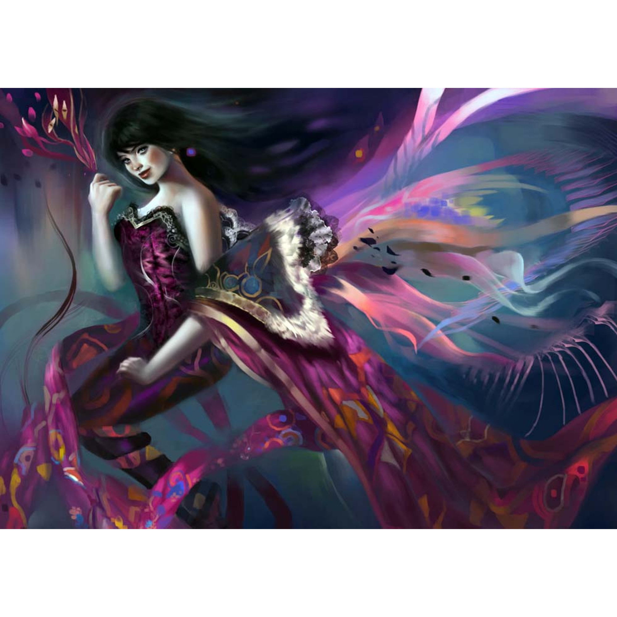 Dijital Çizimler Kadınlar - Kanvas Tablo