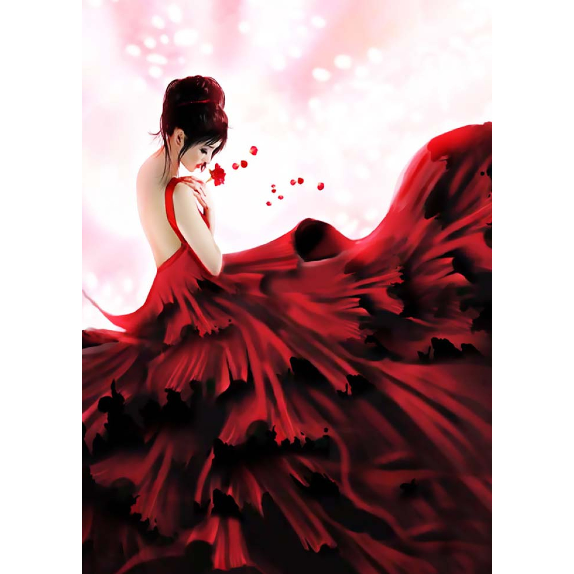 Dijital Çizimler Kadınlar - Kanvas Tablo