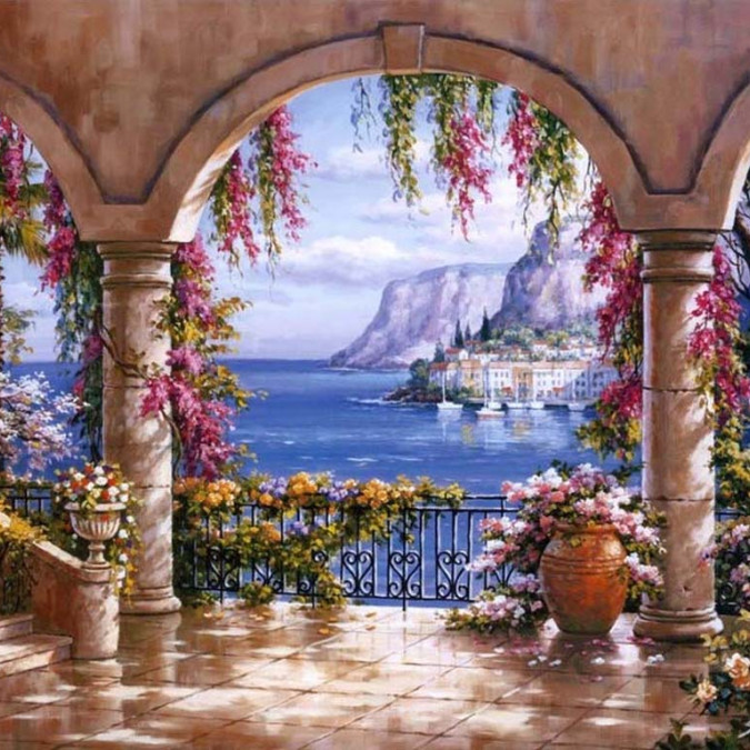 Ev Bahçe Manzaralarını - Kanvas Tablo