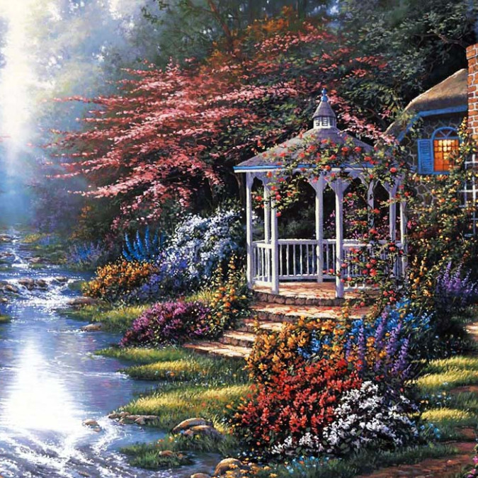 Ev Bahçe Manzaralarını - Kanvas Tablo