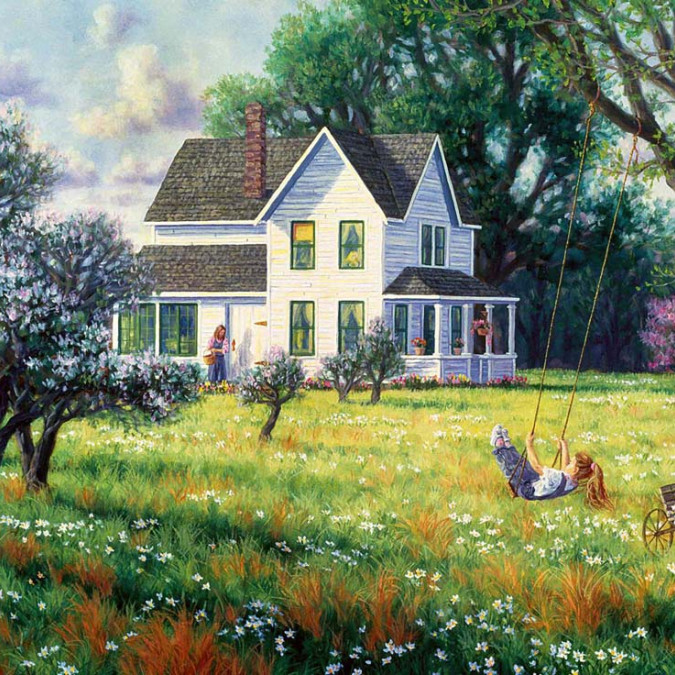 Ev Bahçe Manzaralarını - Kanvas Tablo