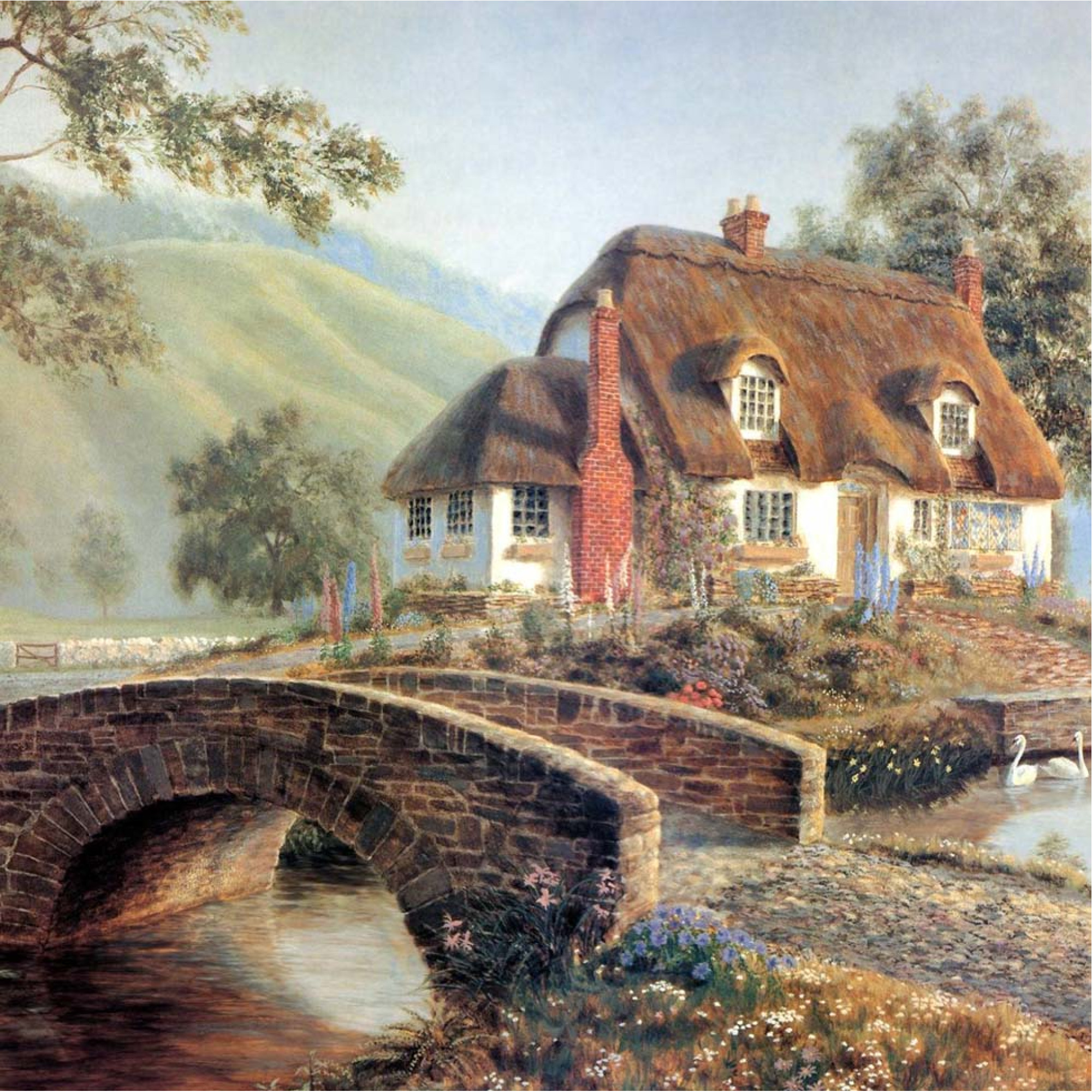 Ev Bahçe Manzaralarını - Kanvas Tablo