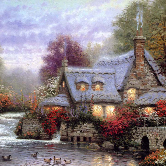 Ev Bahçe Manzaralarını - Kanvas Tablo