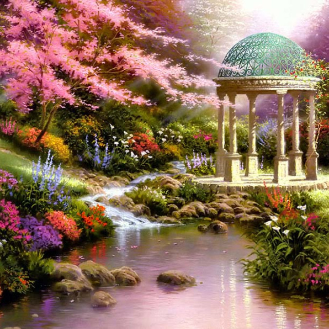 Ev Bahçe Manzaralarını - Kanvas Tablo