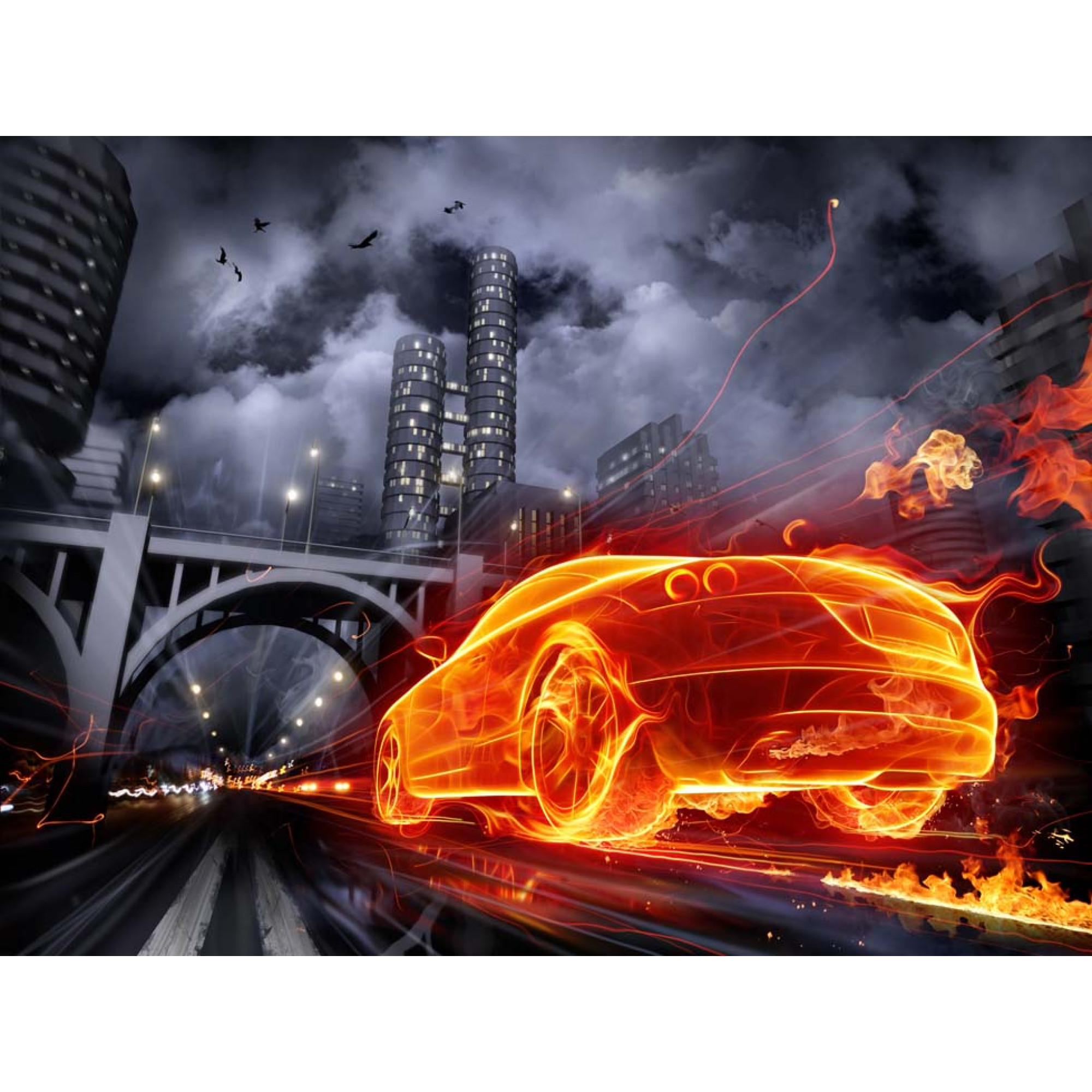 Alev - Duman - Su Kanvas Tablo